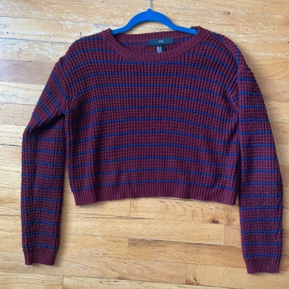 Forever 21 Striped Crop Sweater (M)